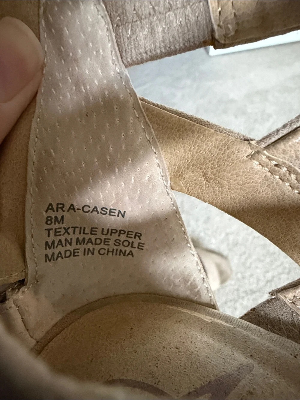 American Rag Casen Women's Taupe Wedge Sandal Size 8 Suede Zipper Strappy Shoes